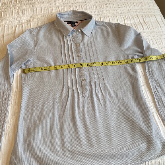 Tommy Hilfiger blue & white striped tunic blouse. Button closure /long sleeve. S - Picture 8 of 12